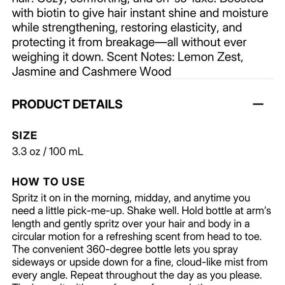 RARE BEAUTY Find Comfort Body & Hair Fragrance Mist with Niacinamide 3.3oz - Picture 2 of 4